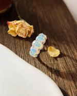 5 stone opal ring sterling silver featuring White Opal