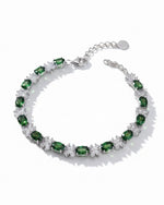 Vintage Cluster 7.15ct Oval Cut Natural Diopside Alternating Stone Bracelet - Anniversary Gift
