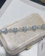 Aquamarine floral bracelet for wedding - For Her, For Girlfriend