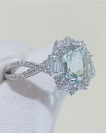 Aquamarine Vintage Ring for Engagement - For Her, For Wife