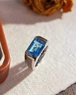 Blue topaz classic ring for anniversary - For Her, For Wife