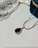 Classic garnet necklace sterling silver featuring Red Garnet