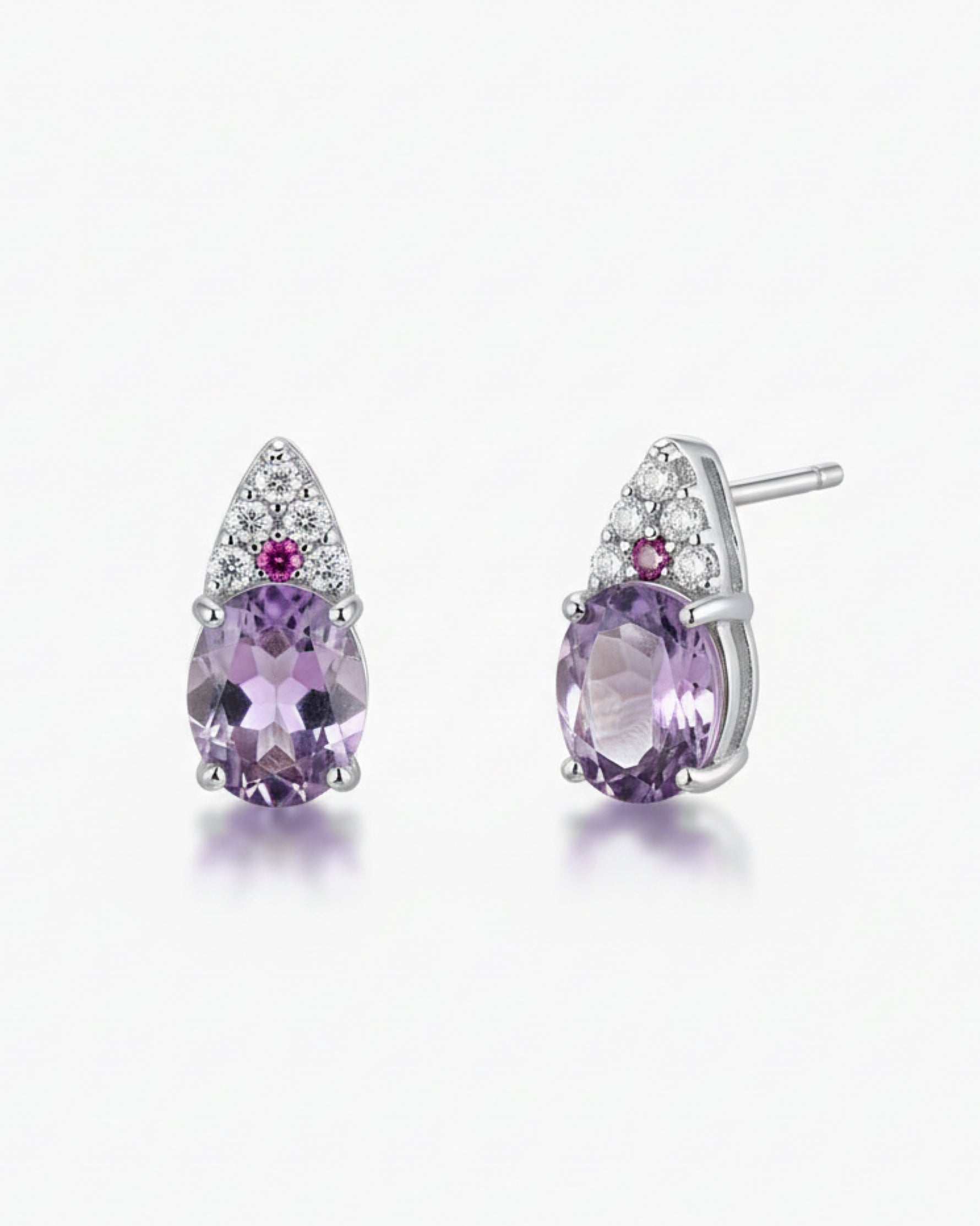 Classic 6.14ct Oval Cut Purple Fluorite Drop Earrings - Mother's Day Gift