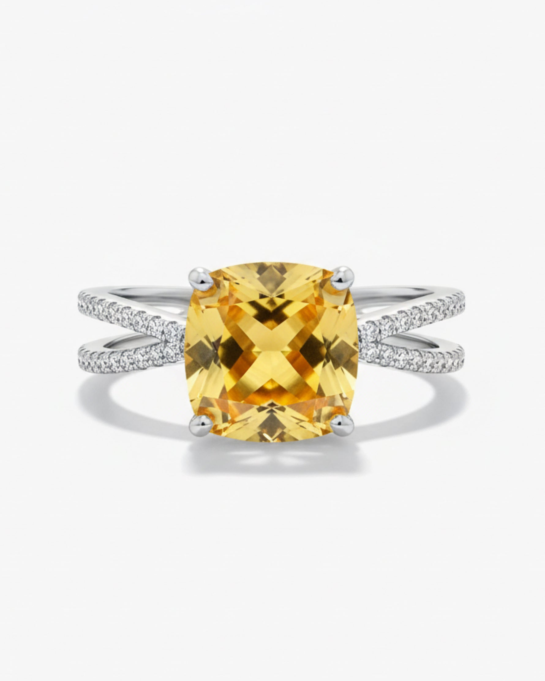 Crossover 1.91ct Round Cut Natural Citrine Ring for Anniversary Gift