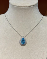 December birthstone necklace gift for her featuring Halo design elements