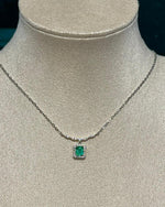 Emerald dainty necklace for daily wear - For Her, For Girlfriend