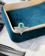 Emerald tiara ring for anniversary - For Her, For Wife