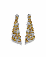 Floral Cluster 3.46ct Marquise Cut Yellow Natural Tourmaline Earrings - Anniversary Gift