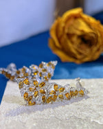 Floral yellow tourmaline earrings sterling silver featuring Yellow Tourmaline