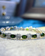 Green diopside bracelet for anniversary - For Her, For Mom