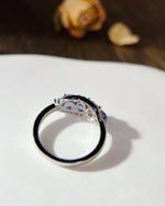 Half eternity tanzanite ring sterling silver featuring Blue-Violet Tanzanite