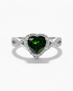 Modern Halo 1.27ct Triangle Cut Green Diopside Ring for Anniversary Gift