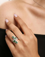 Styled look: Floral Diopside Ring Silver, ideal Anniversary or Daily Wear gift