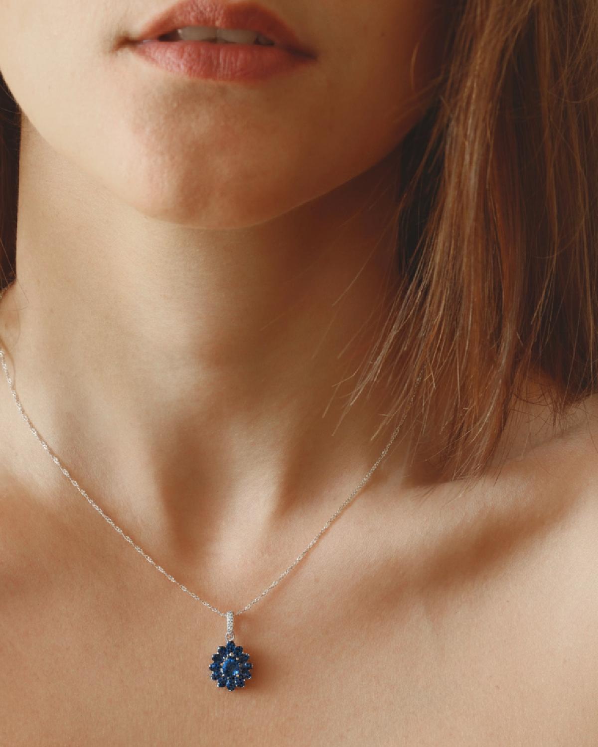 Styled look: London Blue Topaz Silver Pendant, ideal Anniversary or Daily Wear gift