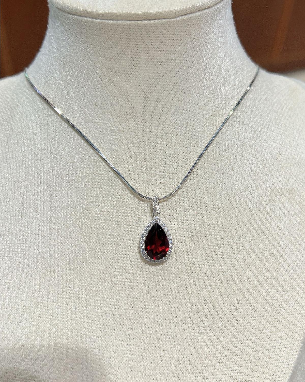 January birthstone necklace gift for her featuring Classic design elements