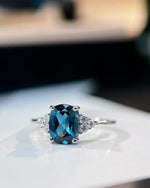 London Blue Topaz Ring for Anniversary - For Her and For Wife