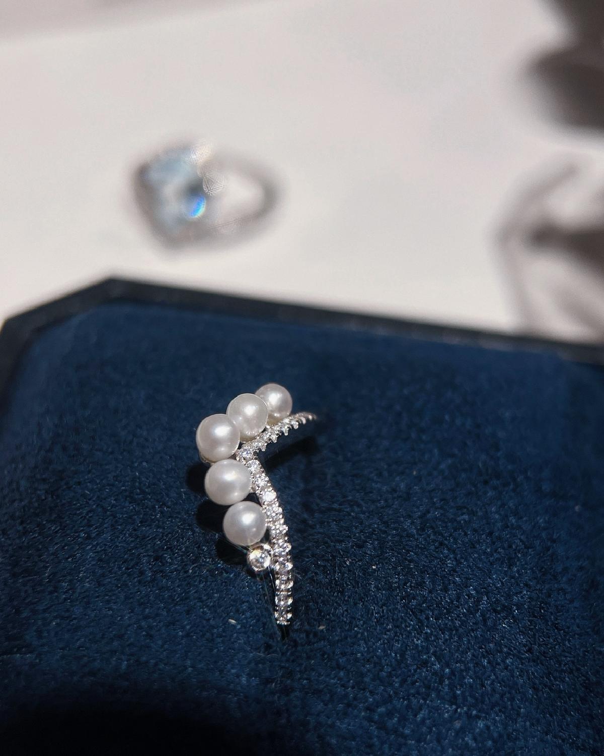 Vintage 1.68ct Pear Cut Matural Aquamarine Bridal Set Stackable Ring - Wedding Gift by MooiKeni