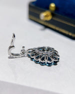 Fancy Halo 1.48ct Pear Cut Natural London Blue Topaz Necklace - Anniversary Gift by MooiKeni