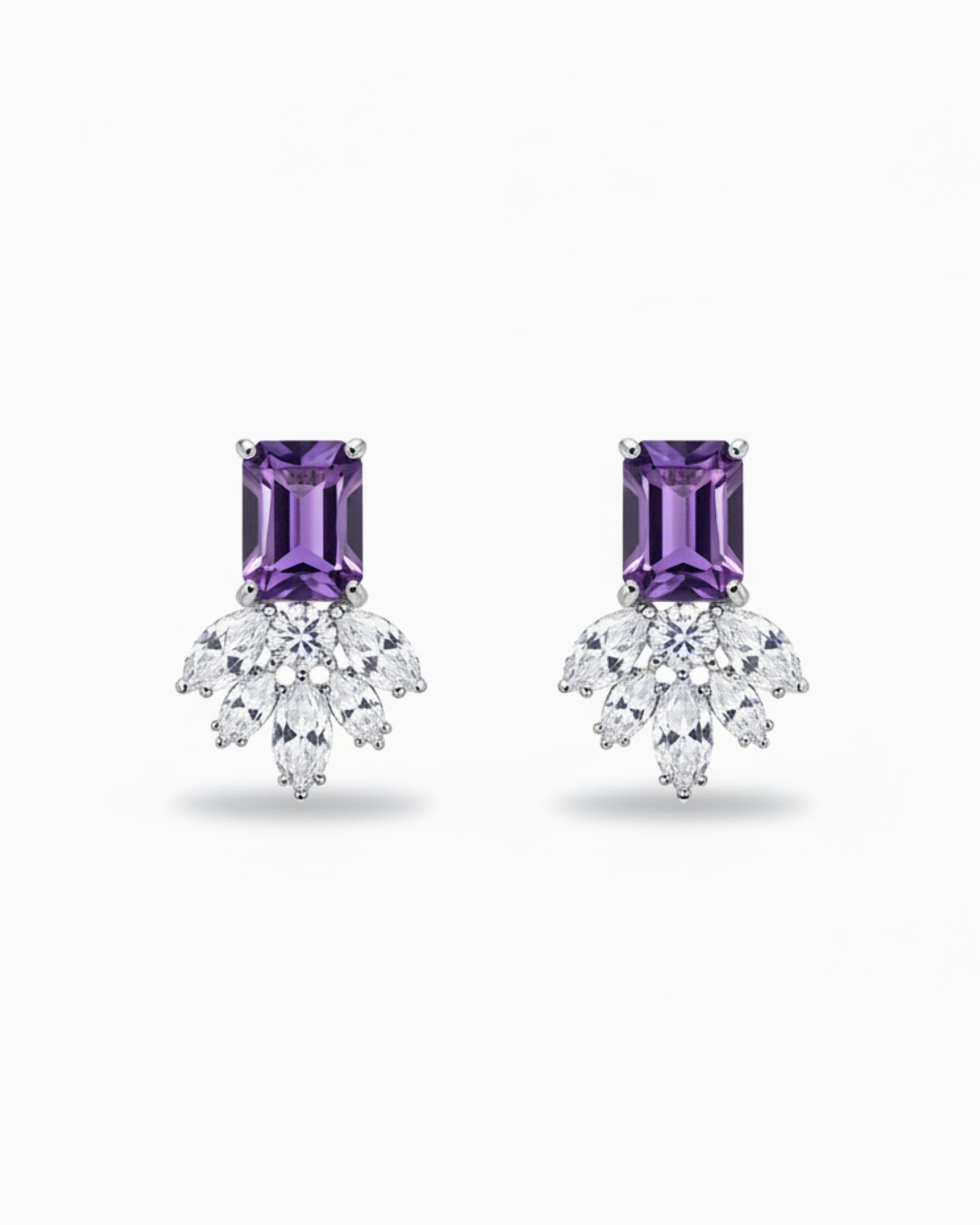 Nature Inspired 6.79ct Radiant Cut Natural Amethyst Earrings for Anniversary Gift