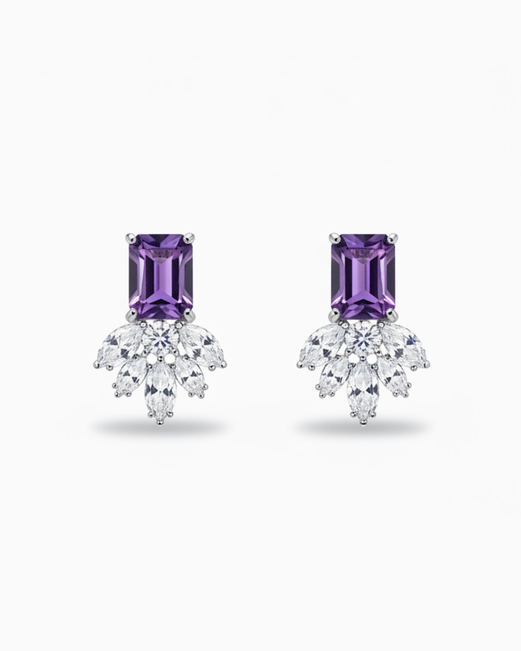 Nature Inspired 6.79ct Radiant Cut Natural Amethyst Earrings for Anniversary Gift