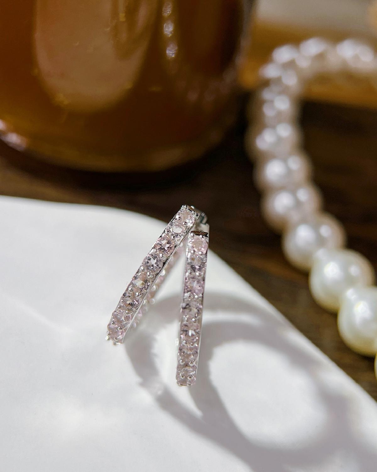 October birthstone hoop earrings gift featuring Eternity Hoop design elements