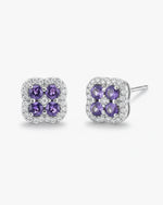 Nature Inspired 1ct Round Cut Natural Tanzanite Clover Earrings for Anniversary Gift