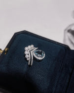 Vintage aquamarine ring sterling silver featuring Blue Aquamarine