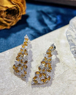 Yellow tourmaline floral earrings for wedding - For Her, For Mom